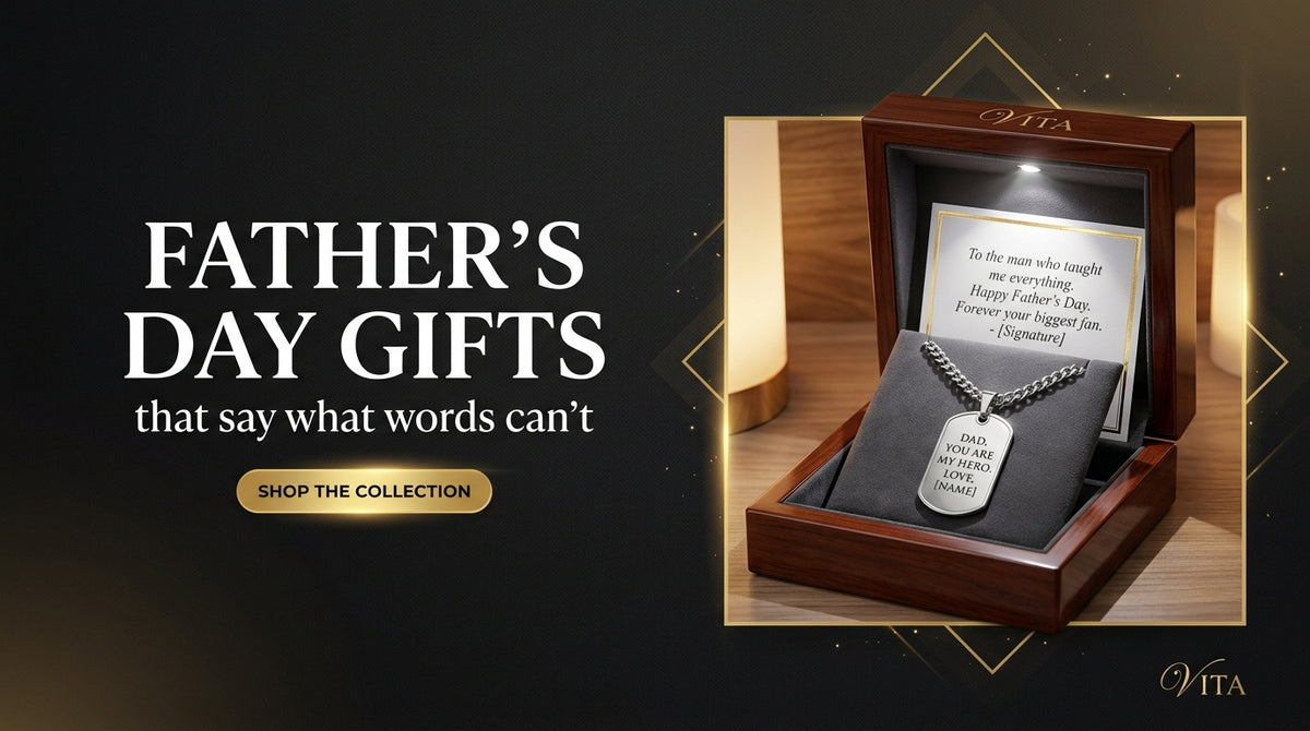 Vita Father's Day engraved keepsake necklaces — gifts that say what words can't