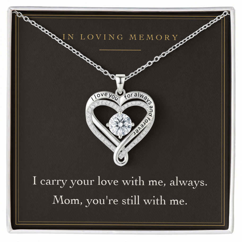 Loss of a Mother Necklace – In Memory of Mom Memorial Gift, Sympathy Remembrance Necklace for Daughter or Son with Message Card & Gift Box