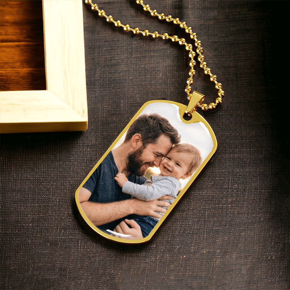 Personalized Father's Day Memorial Photo Necklace | Custom Picture Keepsake for Dad