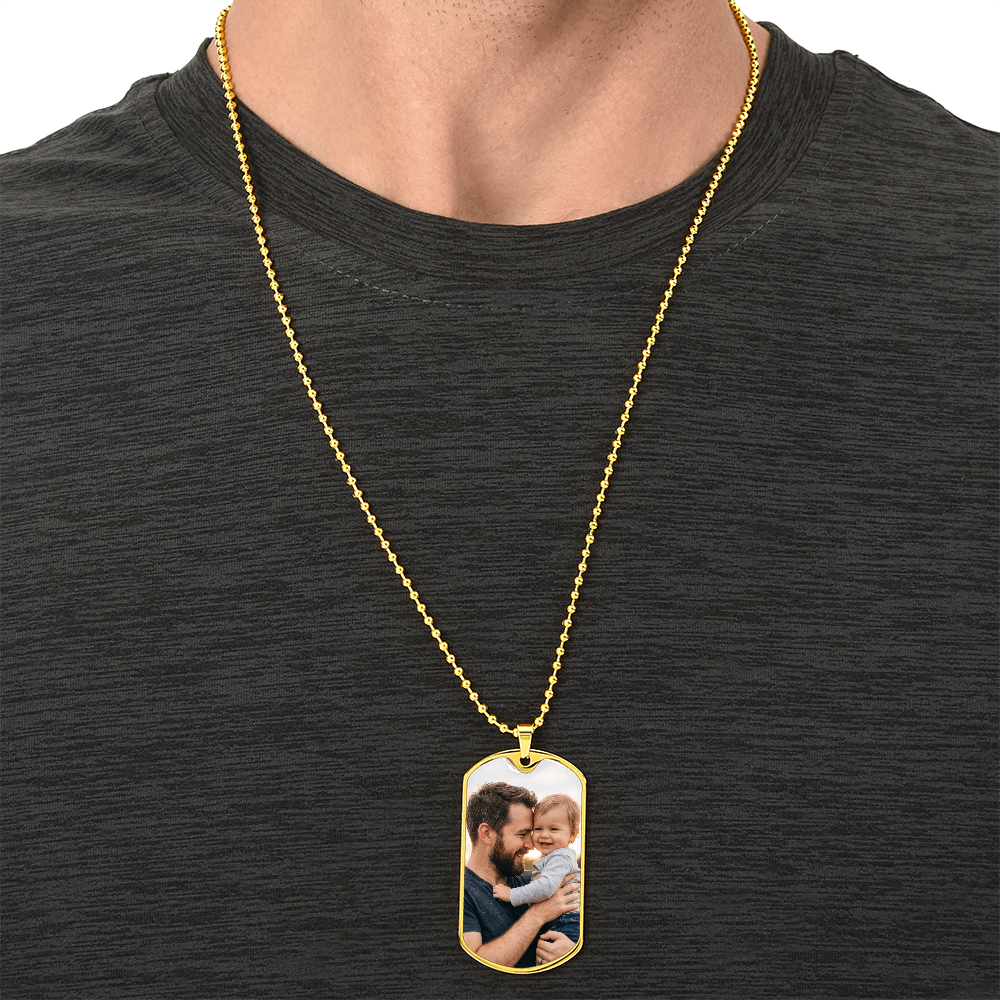 Personalized Father's Day Memorial Photo Necklace | Custom Picture Keepsake for Dad