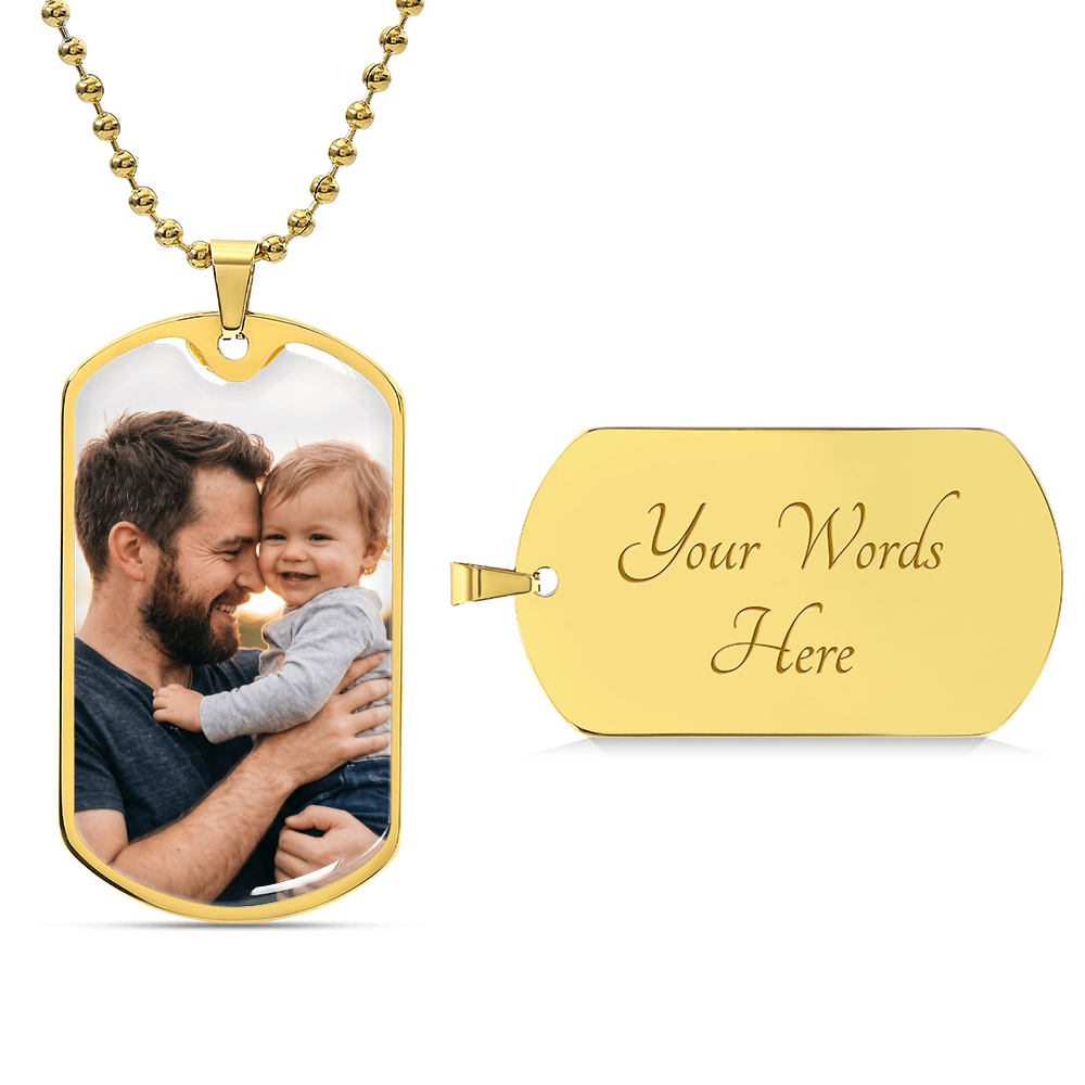Personalized Father's Day Memorial Photo Necklace | Custom Picture Keepsake for Dad