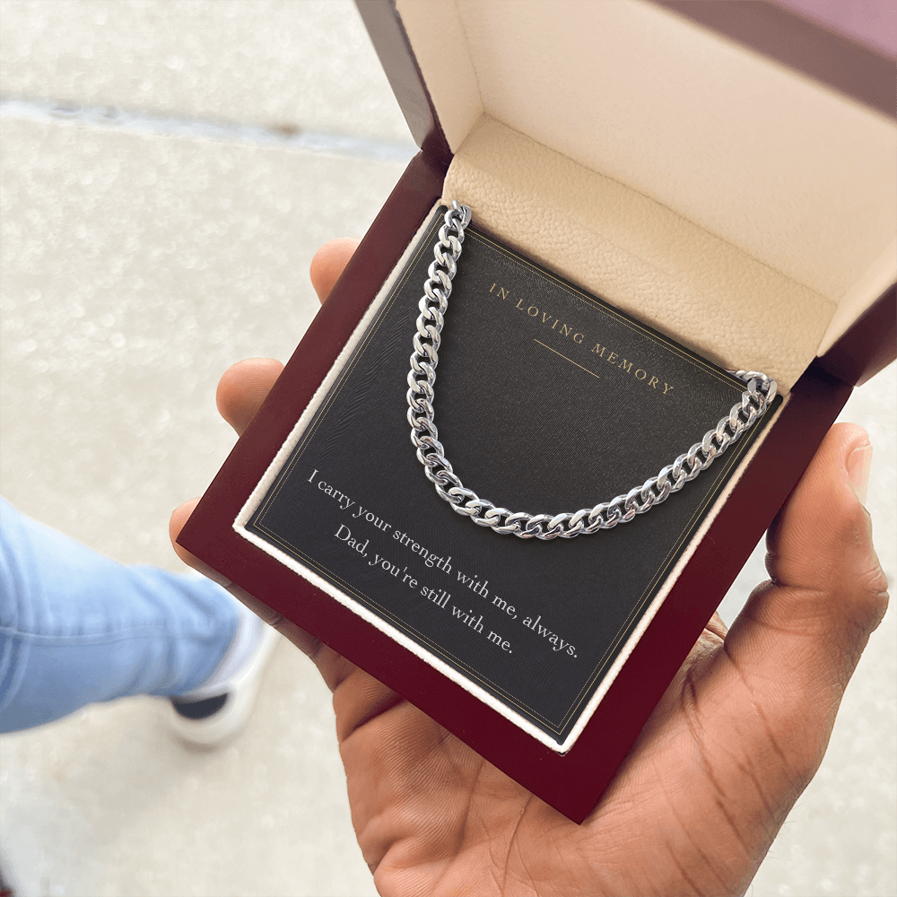 Loss of a Father Necklace – In Memory of Dad Memorial Gift, Sympathy Remembrance Necklace for Daughter or Son with Message Card & Gift Box