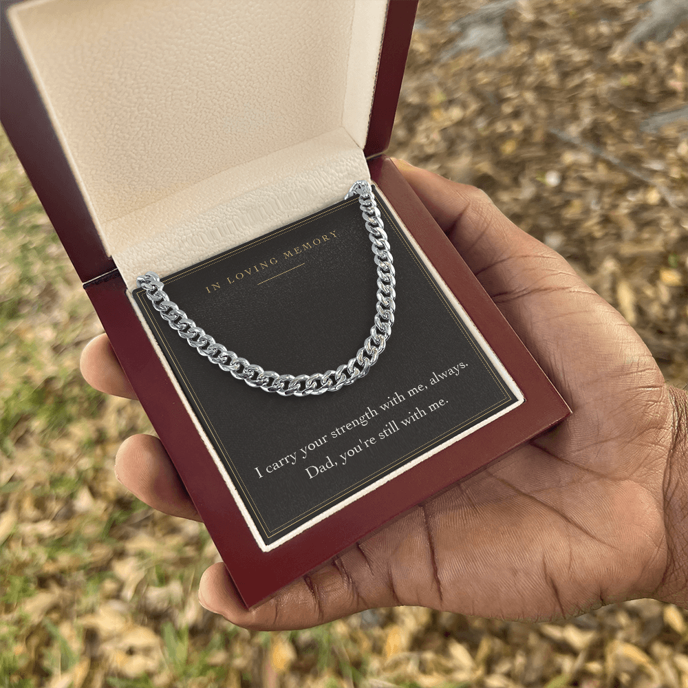 Loss of a Father Necklace – In Memory of Dad Memorial Gift, Sympathy Remembrance Necklace for Daughter or Son with Message Card & Gift Box